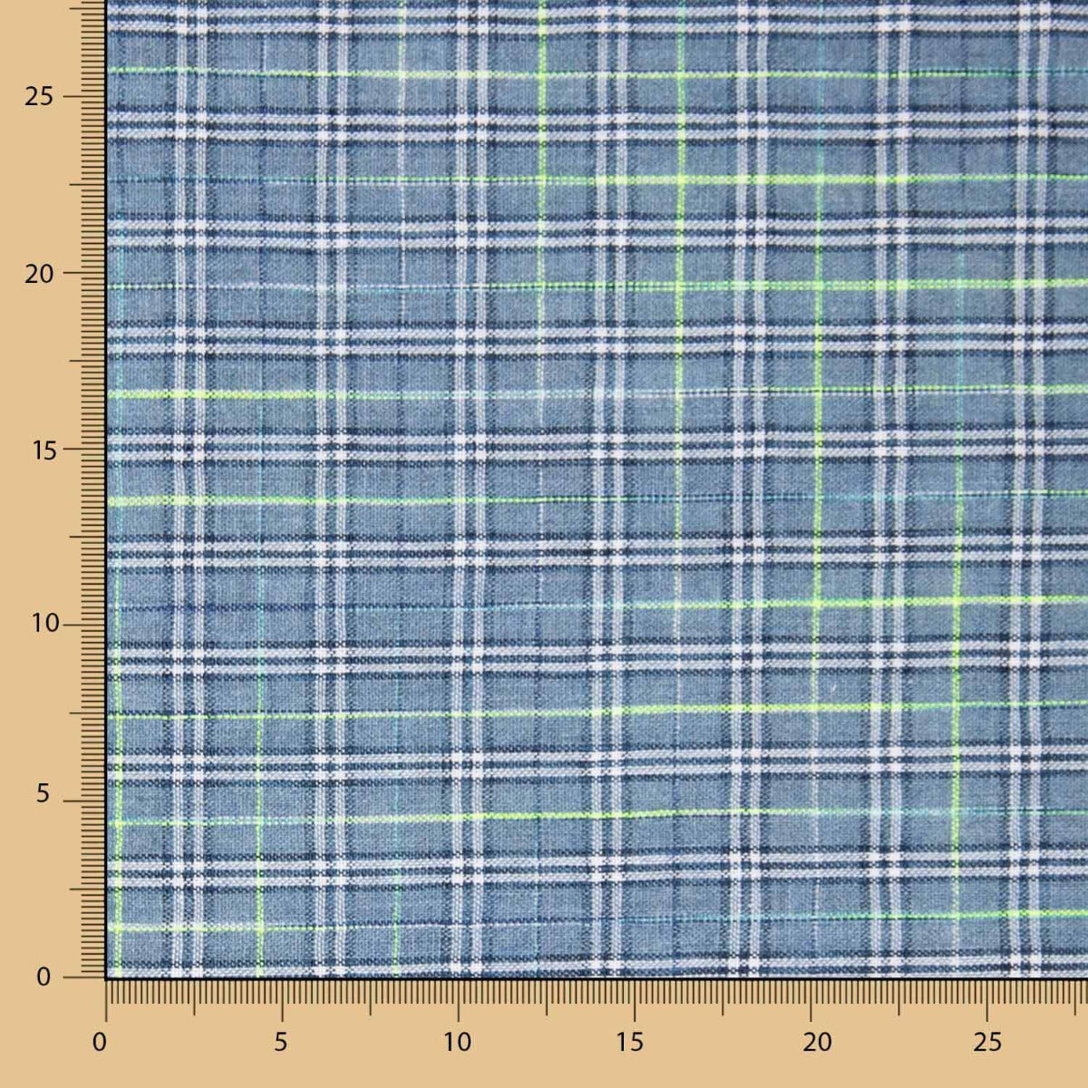 Algodón Seersucker Cuadro Mini Azul - Ribes y Casals