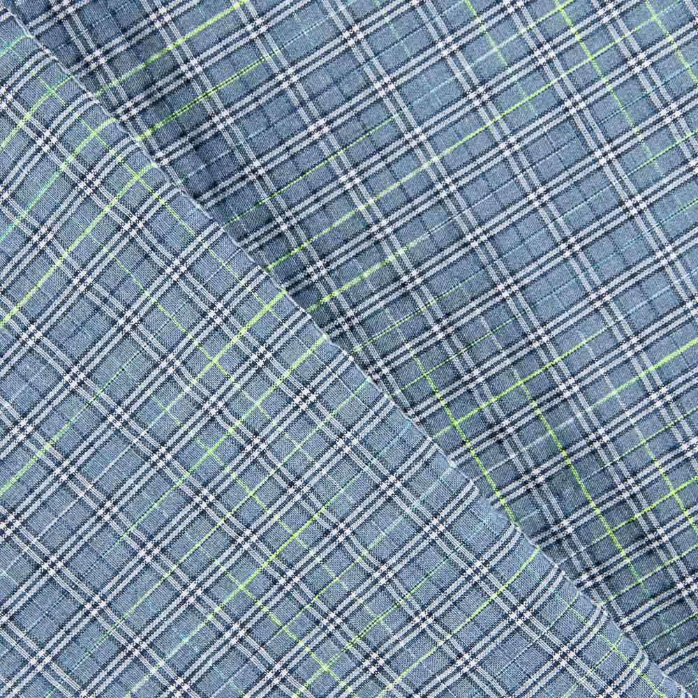 Algodón Seersucker Cuadro Mini Azul - Ribes y Casals