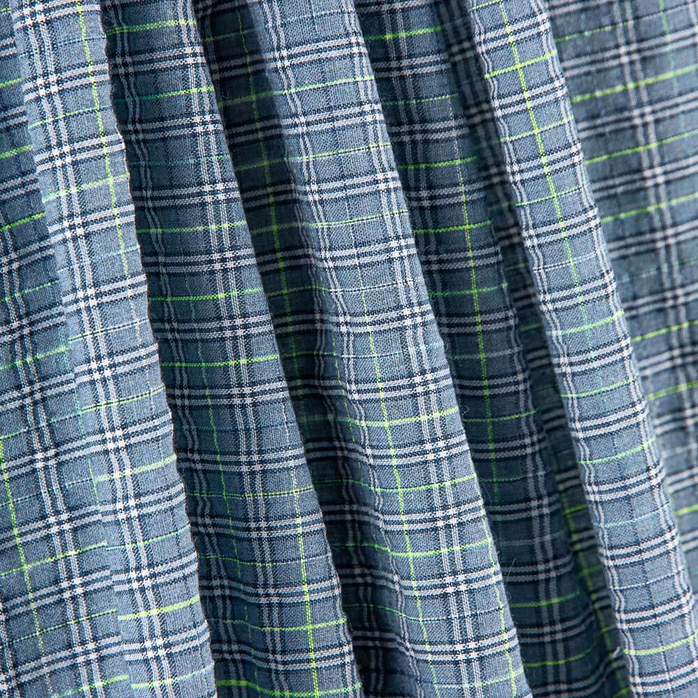 Algodón Seersucker Cuadro Mini Azul - Ribes y Casals