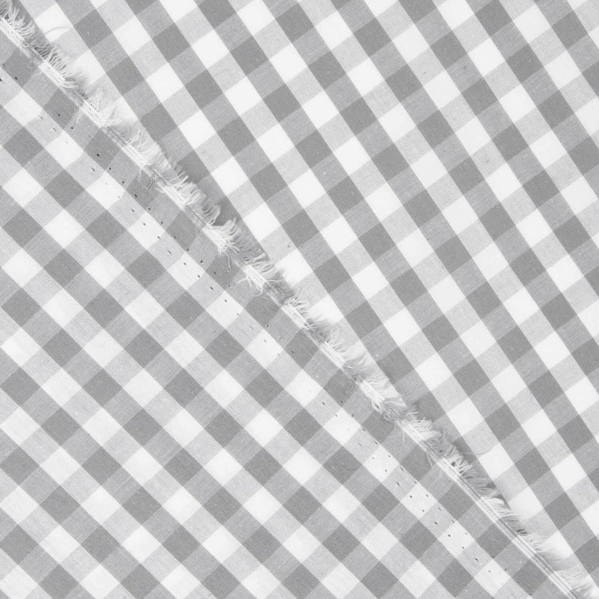 Popelín Algodón Cuadros Maxi Gris - Ribes y Casals