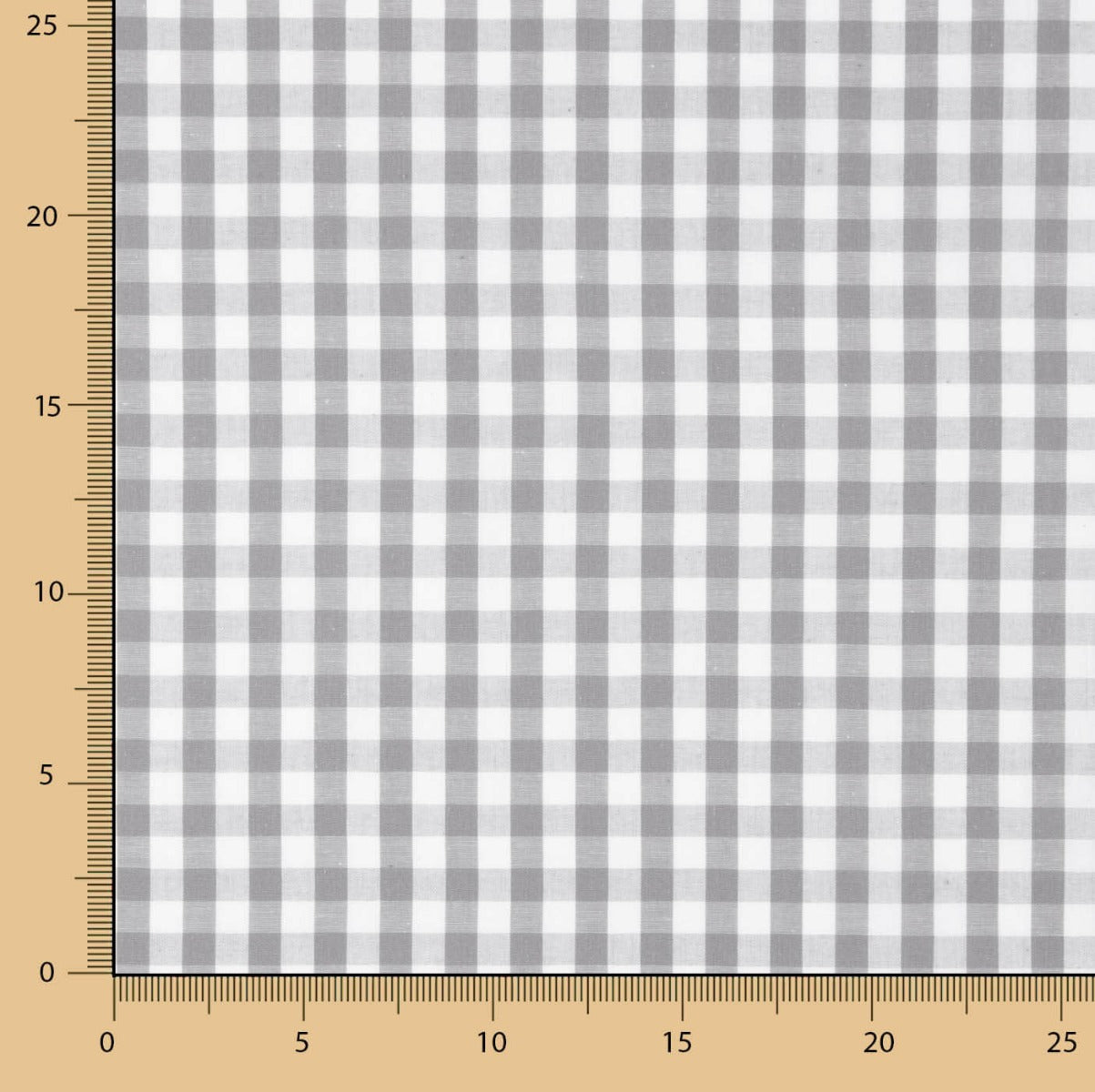 Popelín Algodón Cuadros Maxi Gris - Ribes y Casals