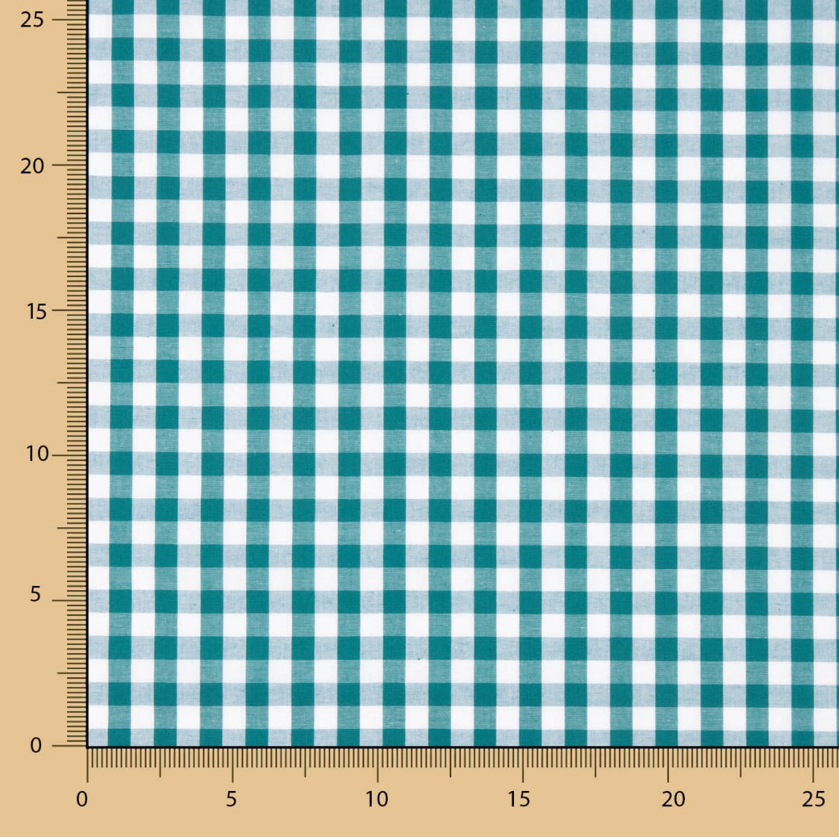 Popelín Algodón Cuadros Maxi Verde Canard - Ribes y Casals