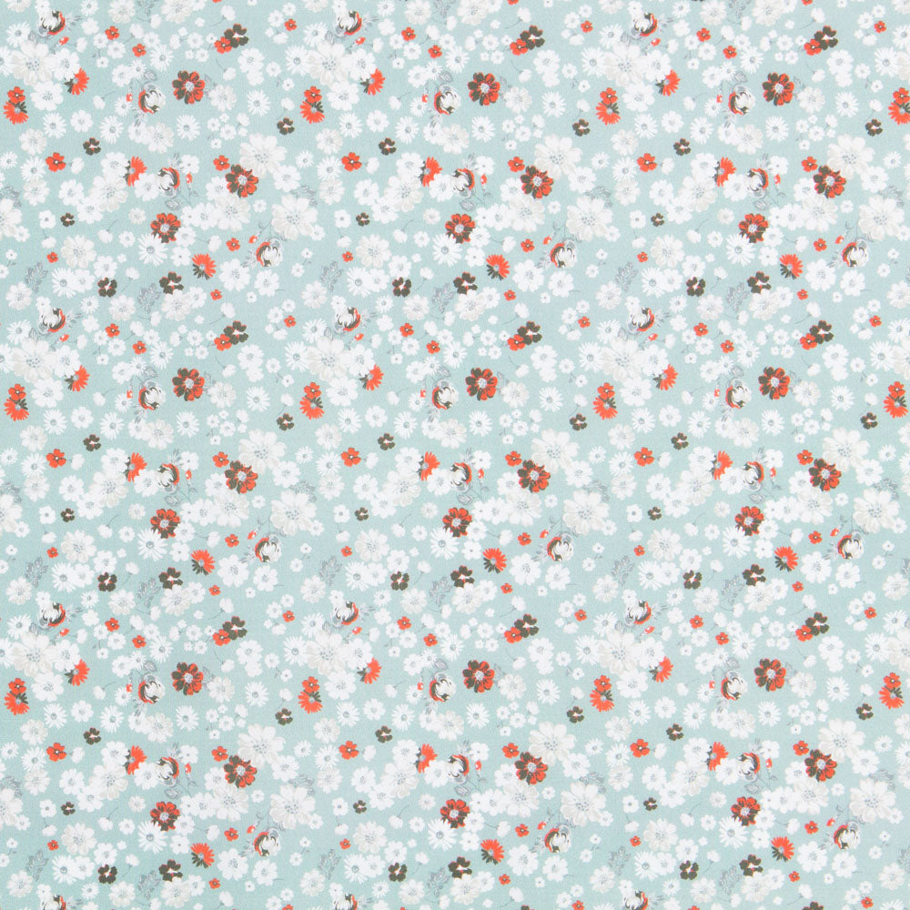 Algodón Estampado Jardín Verde Agua - Ribes y Casals