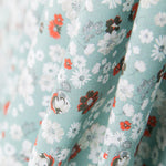 Algodón Estampado Jardín Verde Agua - Ribes y Casals