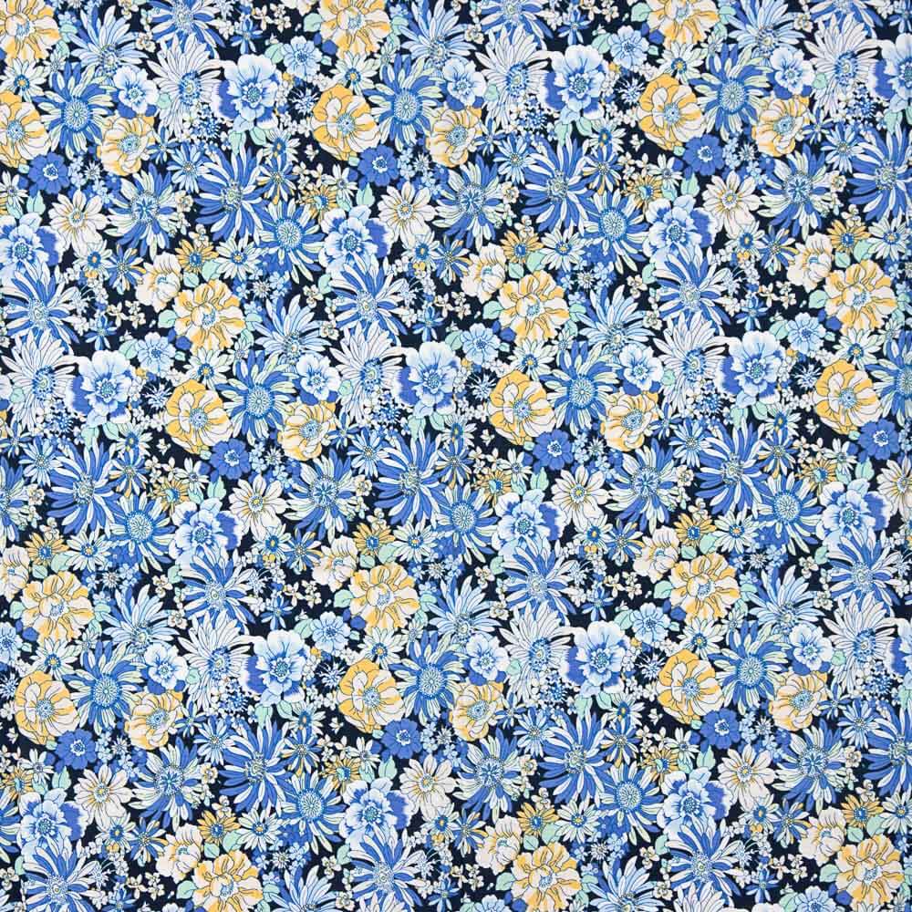 Popelín Algodón Flor Silvestre Azul Denim - Ribes y Casals