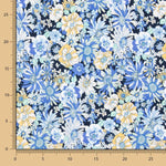 Popelín Algodón Flor Silvestre Azul Denim - Ribes y Casals