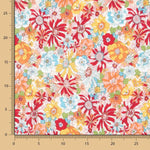 Popelín Algodón Flor Silvestre Rojo - Ribes y Casals