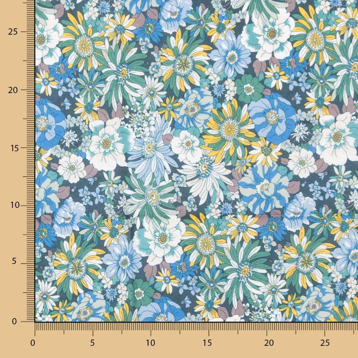 Popelín Algodón Flor Silvestre Verde - Ribes y Casals