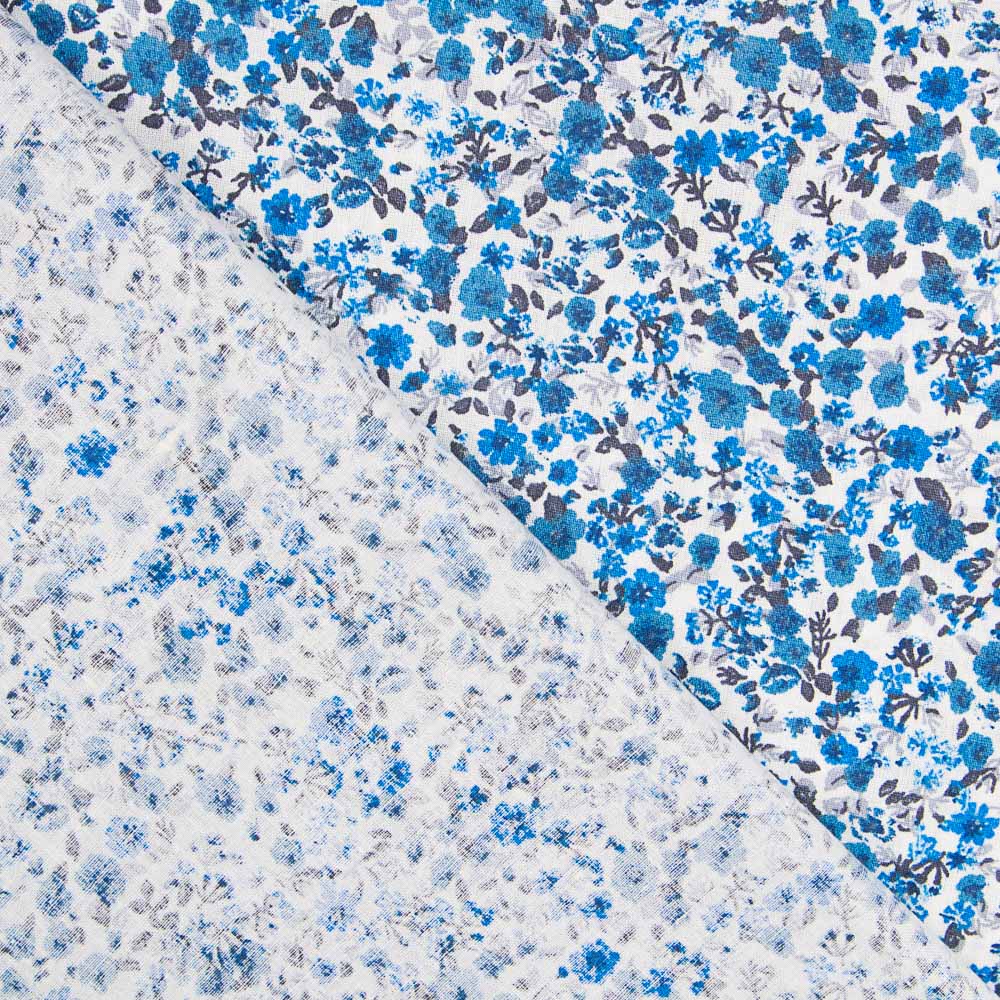 Algodón Flor Azules - Ribes y Casals