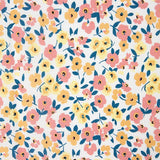 Popelín Algodón Flores Amarillo Pálido - Ribes y Casals