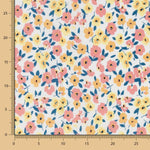 Popelín Algodón Flores Amarillo Pálido - Ribes y Casals