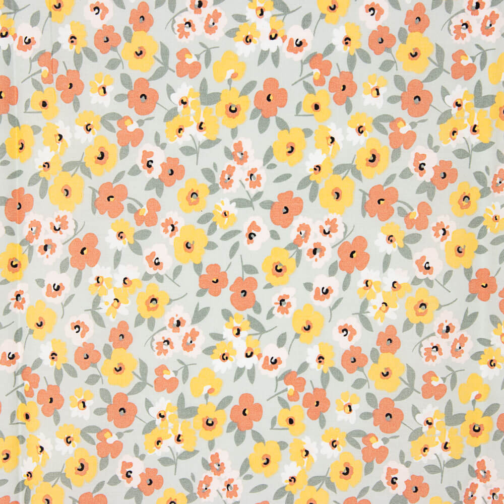 Popelín Algodón Flores Verde Salvia - Ribes y Casals