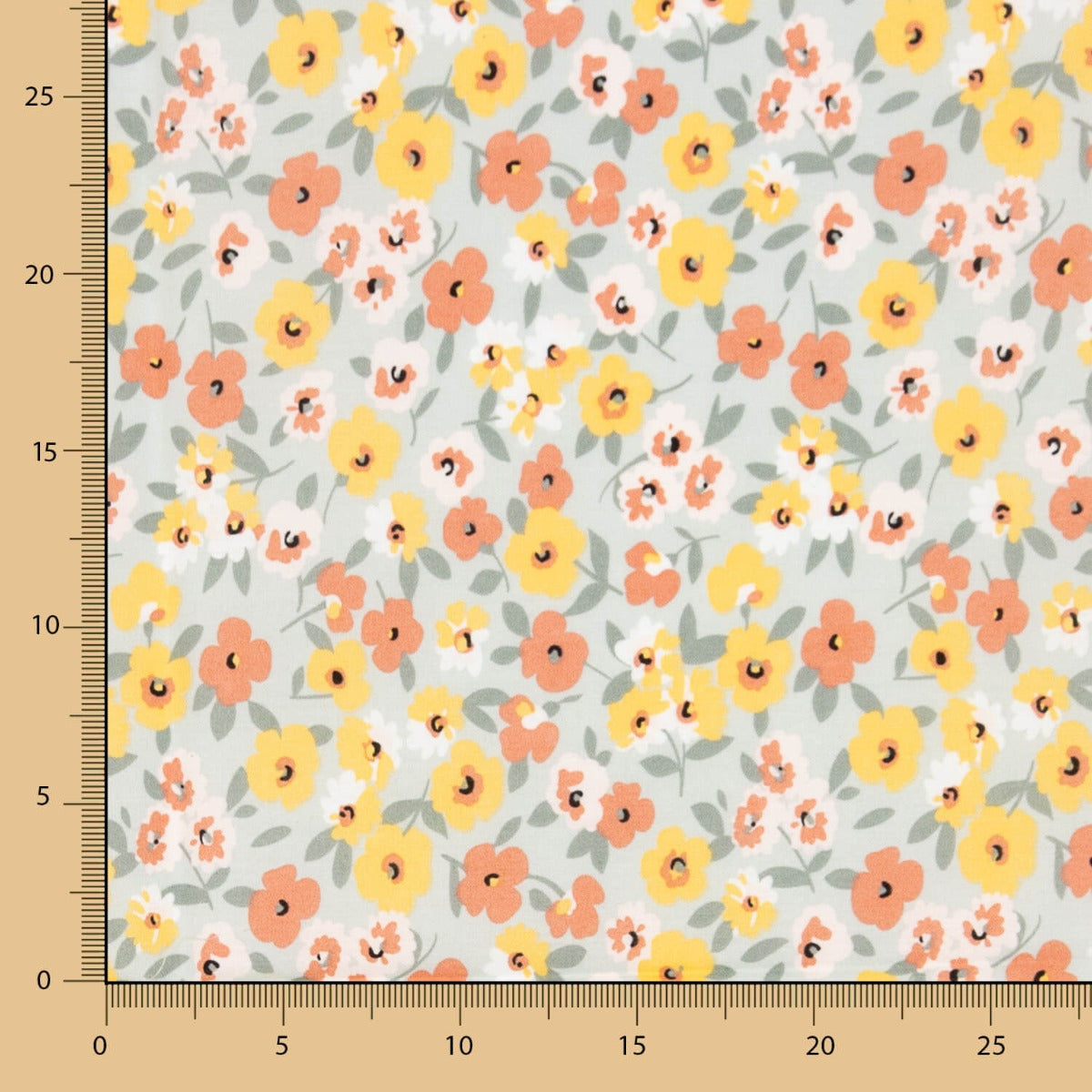 Popelín Algodón Flores Verde Salvia - Ribes y Casals