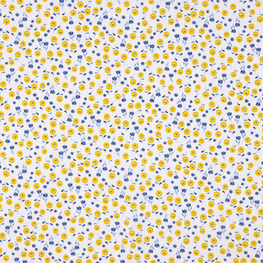 Popelín Algodón Orgánico Flores Bimbo Amarillo - Ribes y Casals