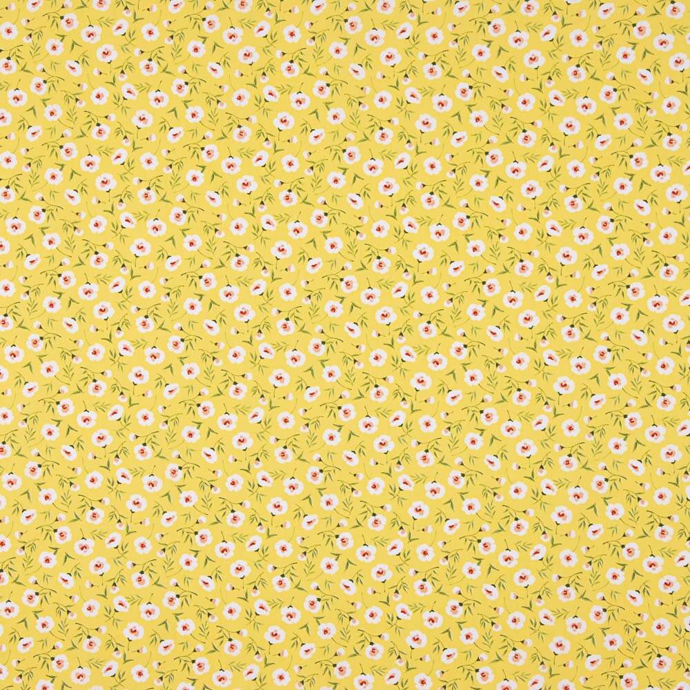 Popelín Algodón Orgánico Flores Coni Amarillo - Ribes y Casals