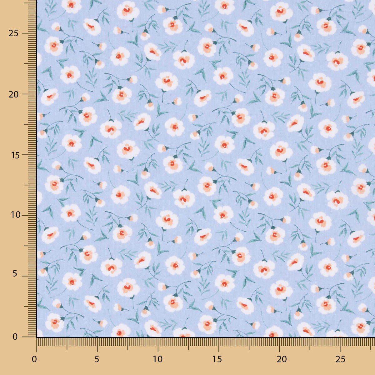 Popelín Algodón Orgánico Flores Coni Azul - Ribes y Casals