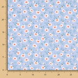 Popelín Algodón Orgánico Flores Coni Azul - Ribes y Casals