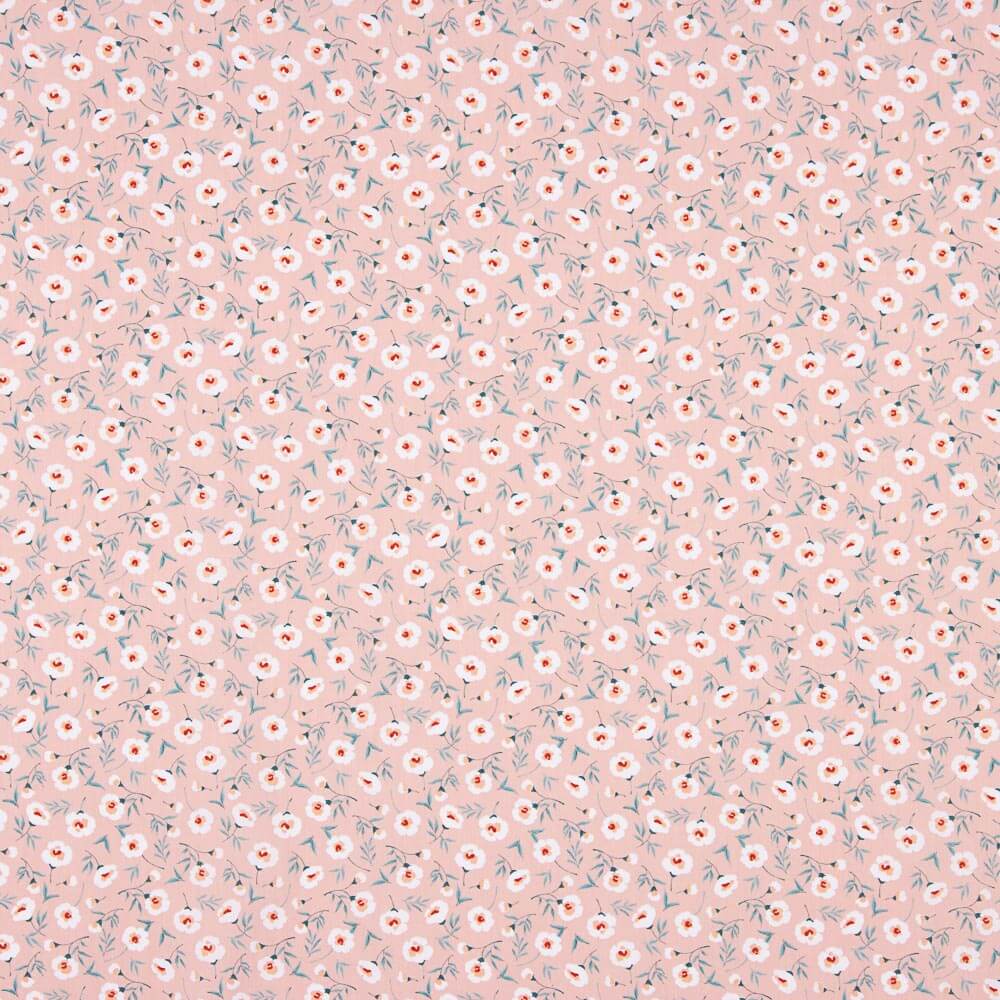 Popelín Algodón Orgánico Flores Coni Rosa - Ribes y Casals