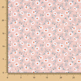 Retal Popelín Algodón Orgánico Flores Coni Rosa 80x148 cm. - Ribes y Casals