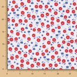 Popelín Algodón Orgánico Flores Bimbo Rojo - Ribes y Casals