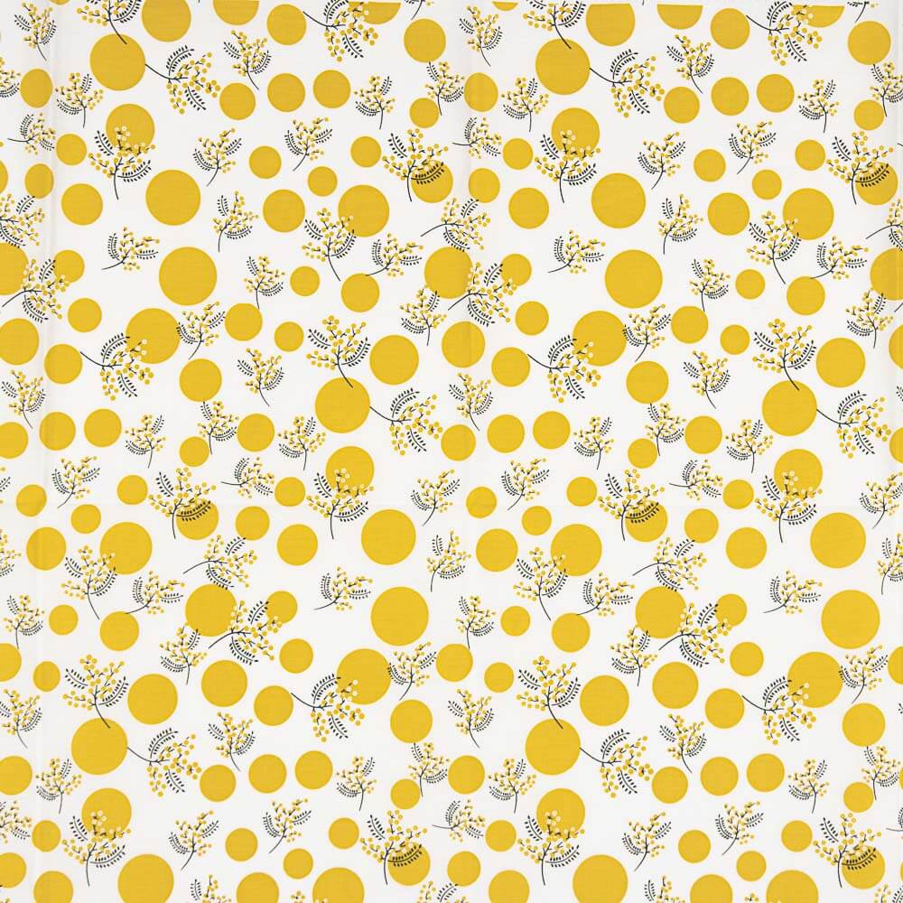 Popelín Algodón Flores Japan Cúrcuma - Ribes y Casals