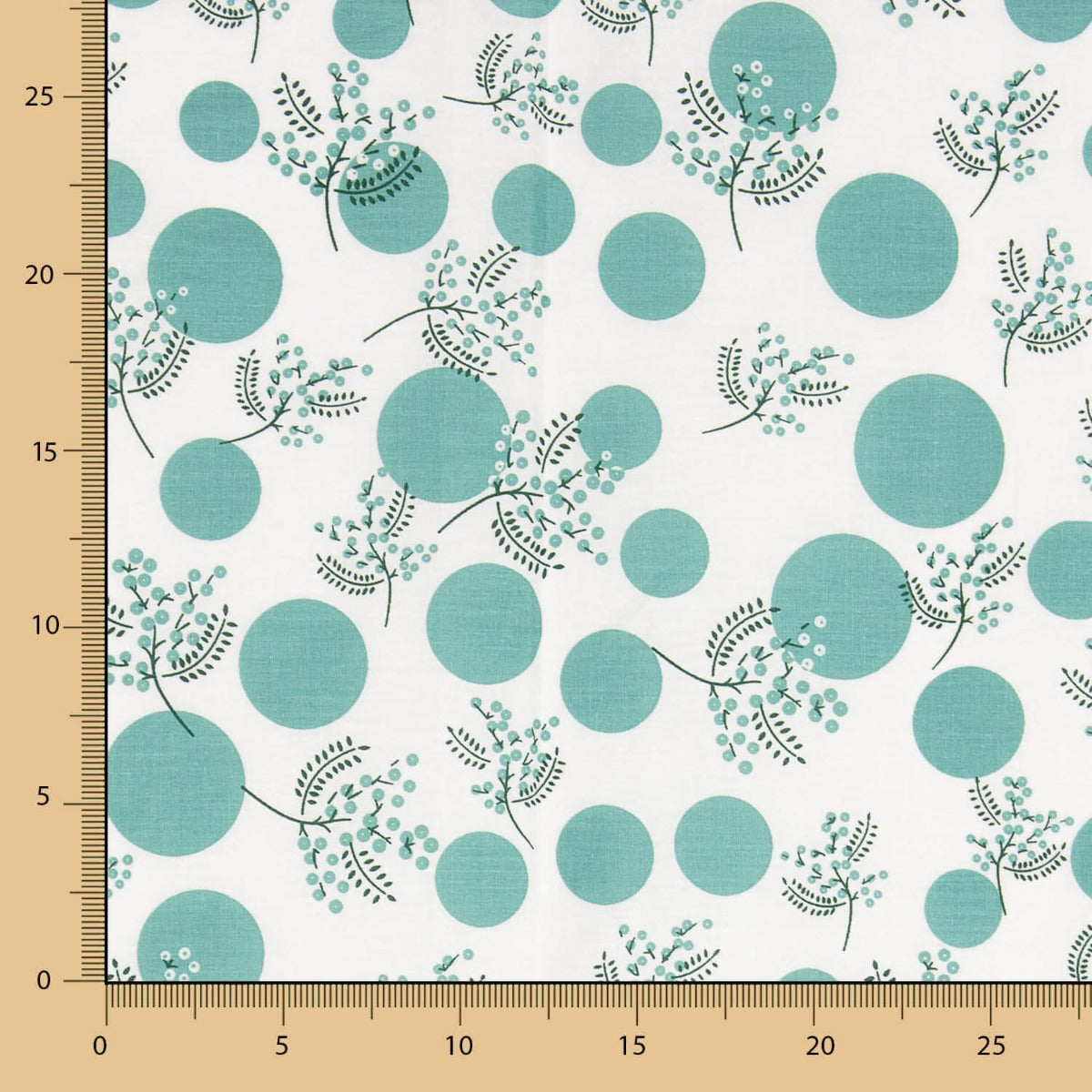 Popelín Algodón Flores Japan Verde - Ribes y Casals