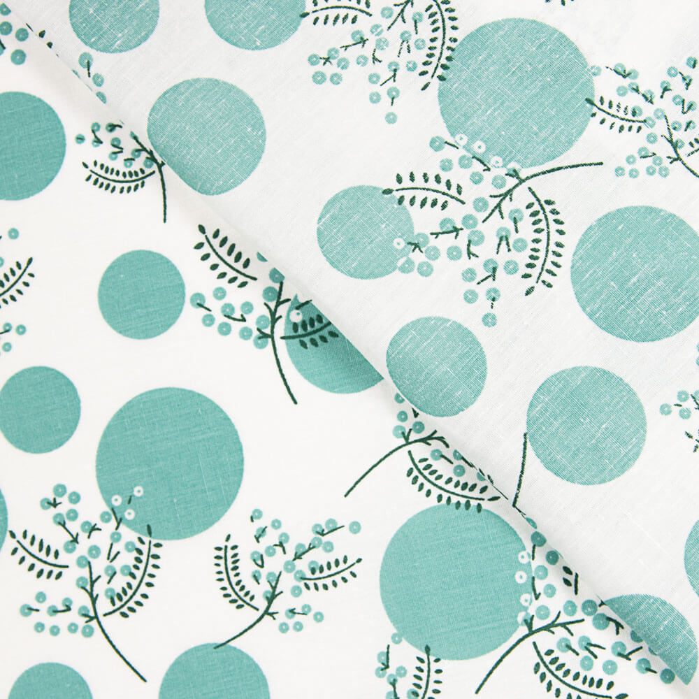 Popelín Algodón Flores Japan Verde - Ribes y Casals