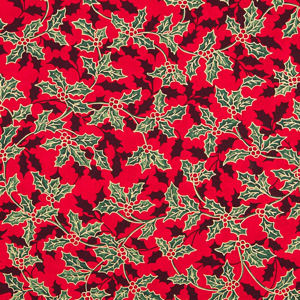 Algodón Navidad Muérdago Rojo - Ribes y Casals