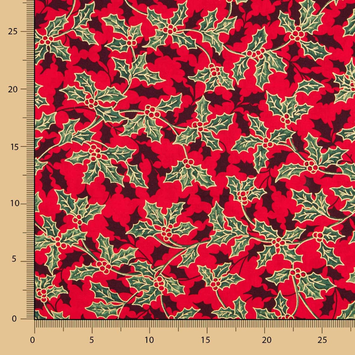 Algodón Navidad Muérdago Rojo - Ribes y Casals