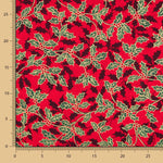 Algodón Navidad Muérdago Rojo - Ribes y Casals