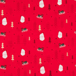 Algodón Navidad Rojo Trineos - Ribes y Casals