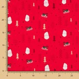 Algodón Navidad Rojo Trineos - Ribes y Casals