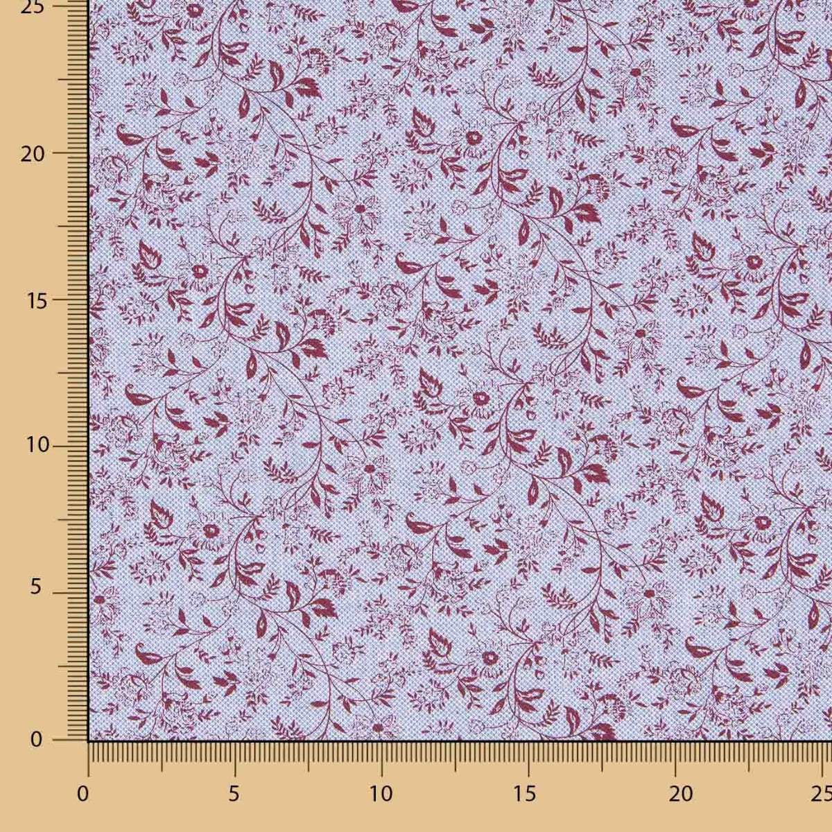 Algodón Oxford Floral Granate - Ribes y Casals