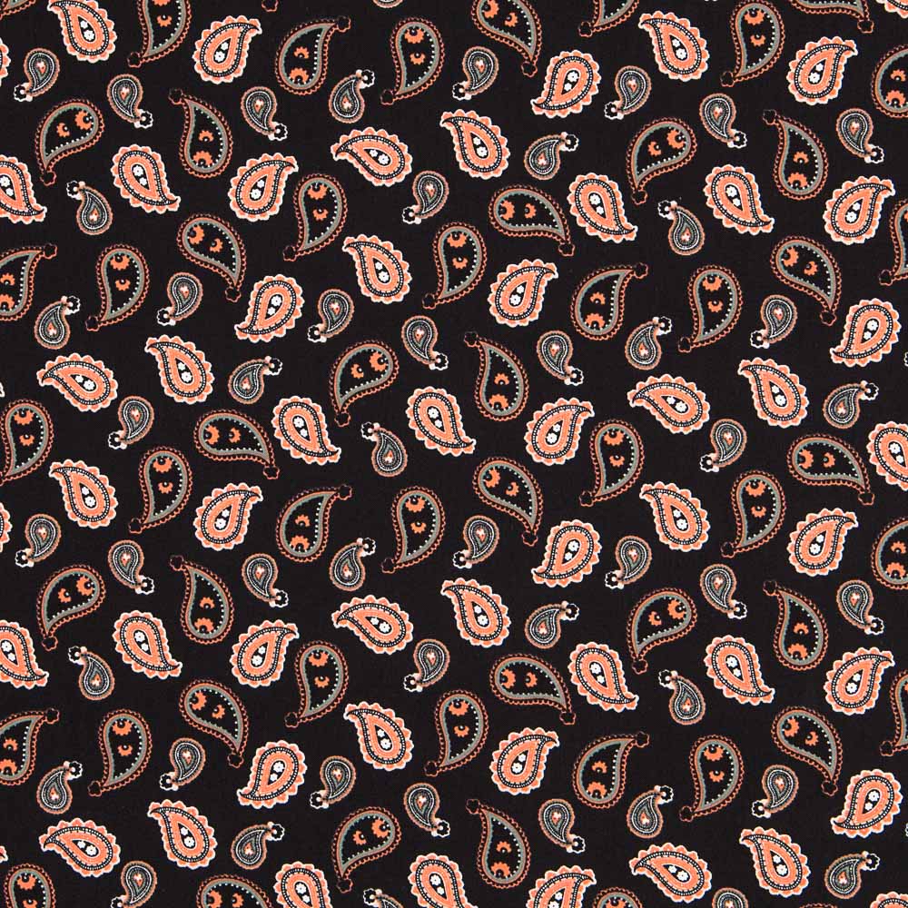 Algodón Paisley Negro - Ribes y Casals