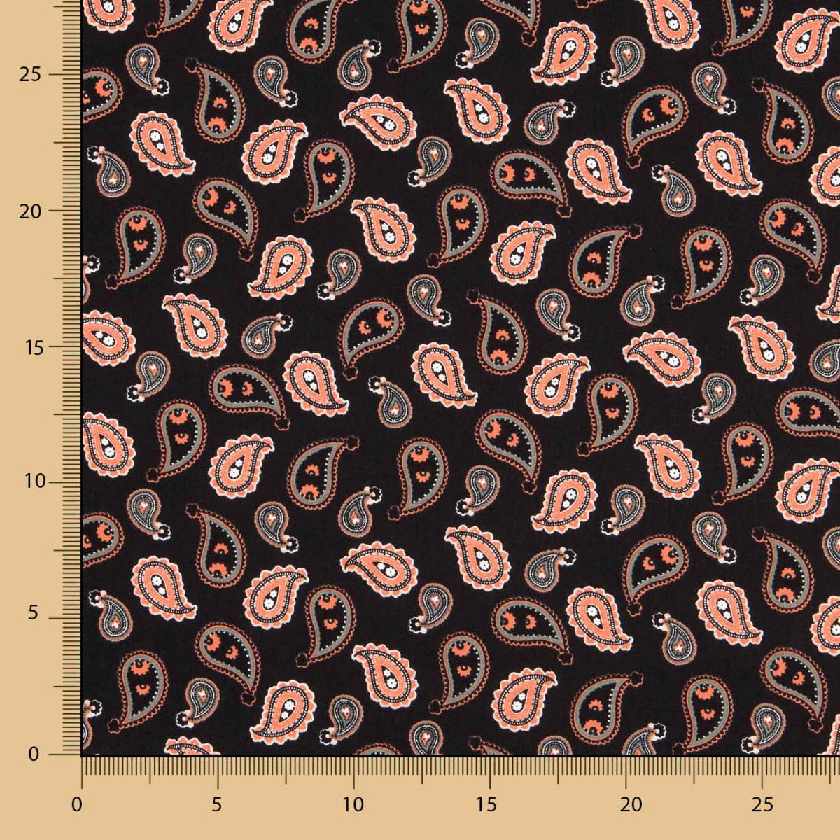 Algodón Paisley Negro - Ribes y Casals