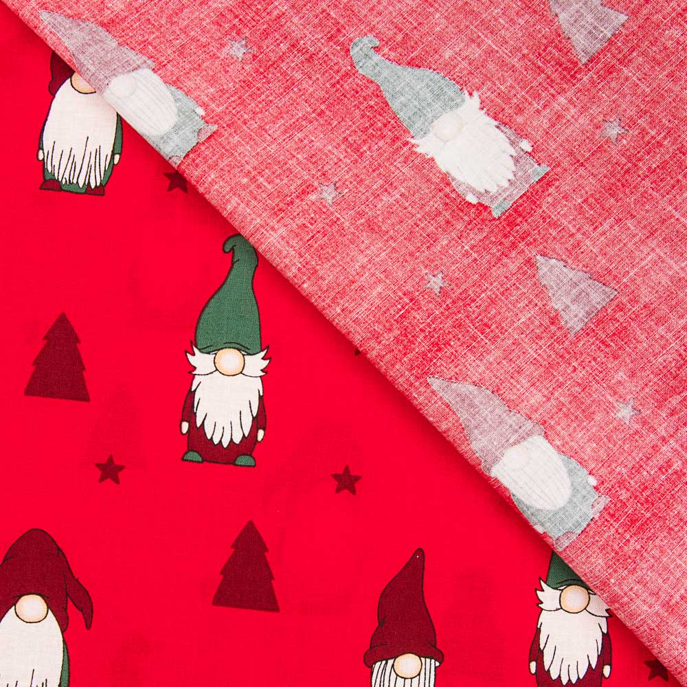 Algodón Papa Noel Gnomo Rojo - Ribes y Casals