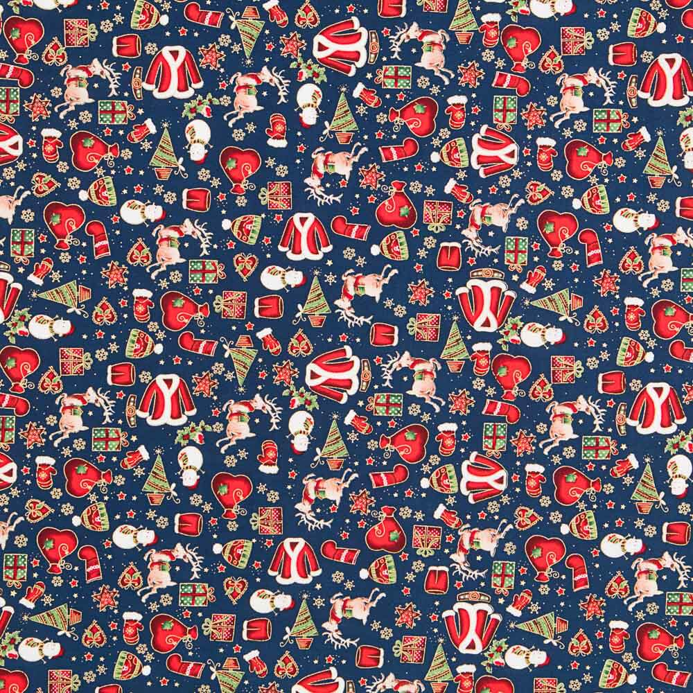 Retal Algodón Navidad Casaca Azul 95x140 cm - Ribes y Casals