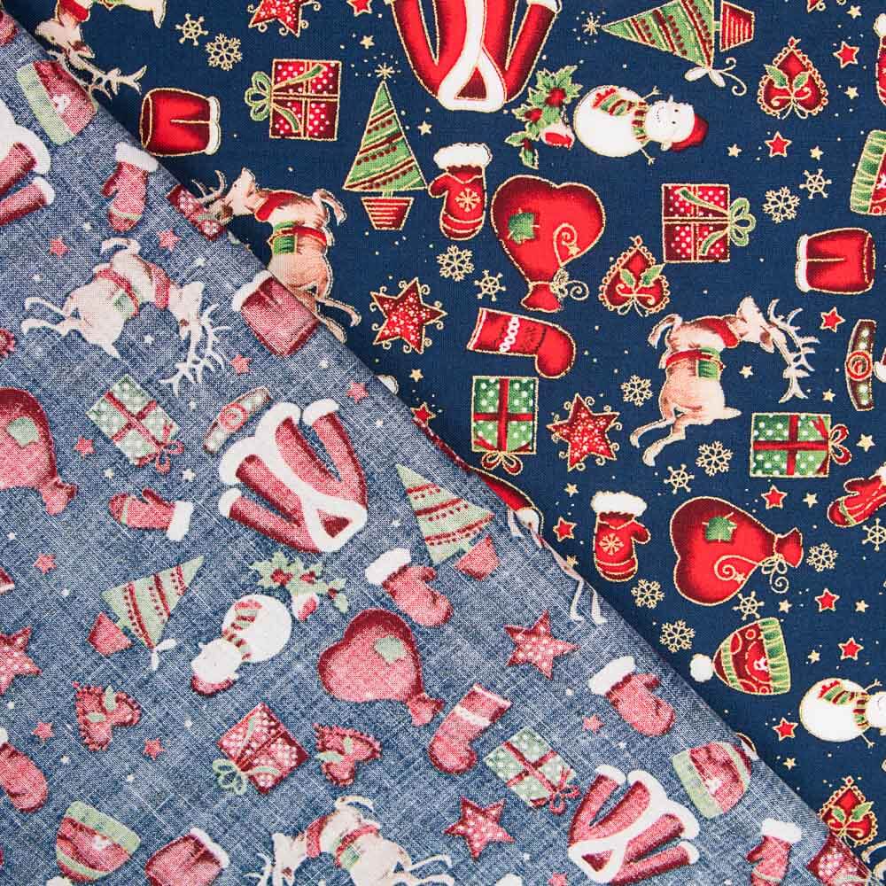 Algodón Navidad Casaca Azul - Ribes y Casals