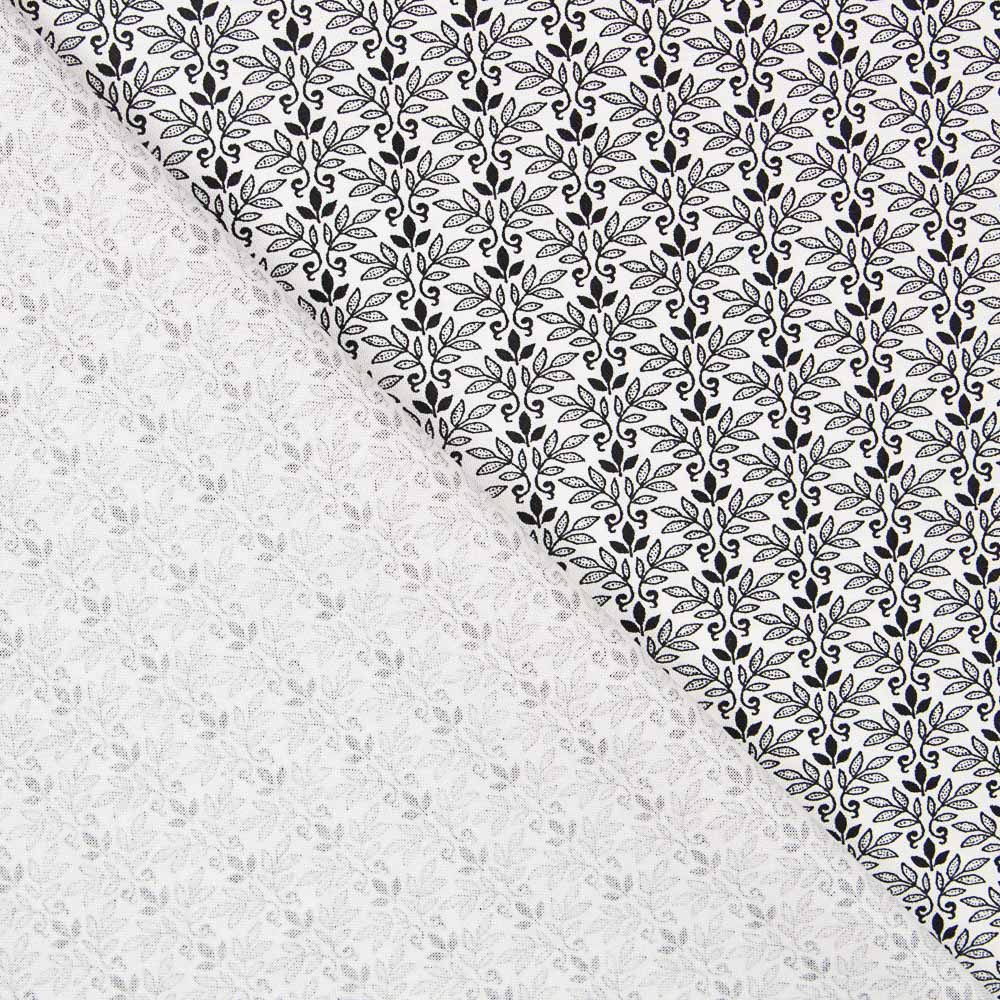 Algodón Patchwork Tri Leaf Negro - Ribes y Casals