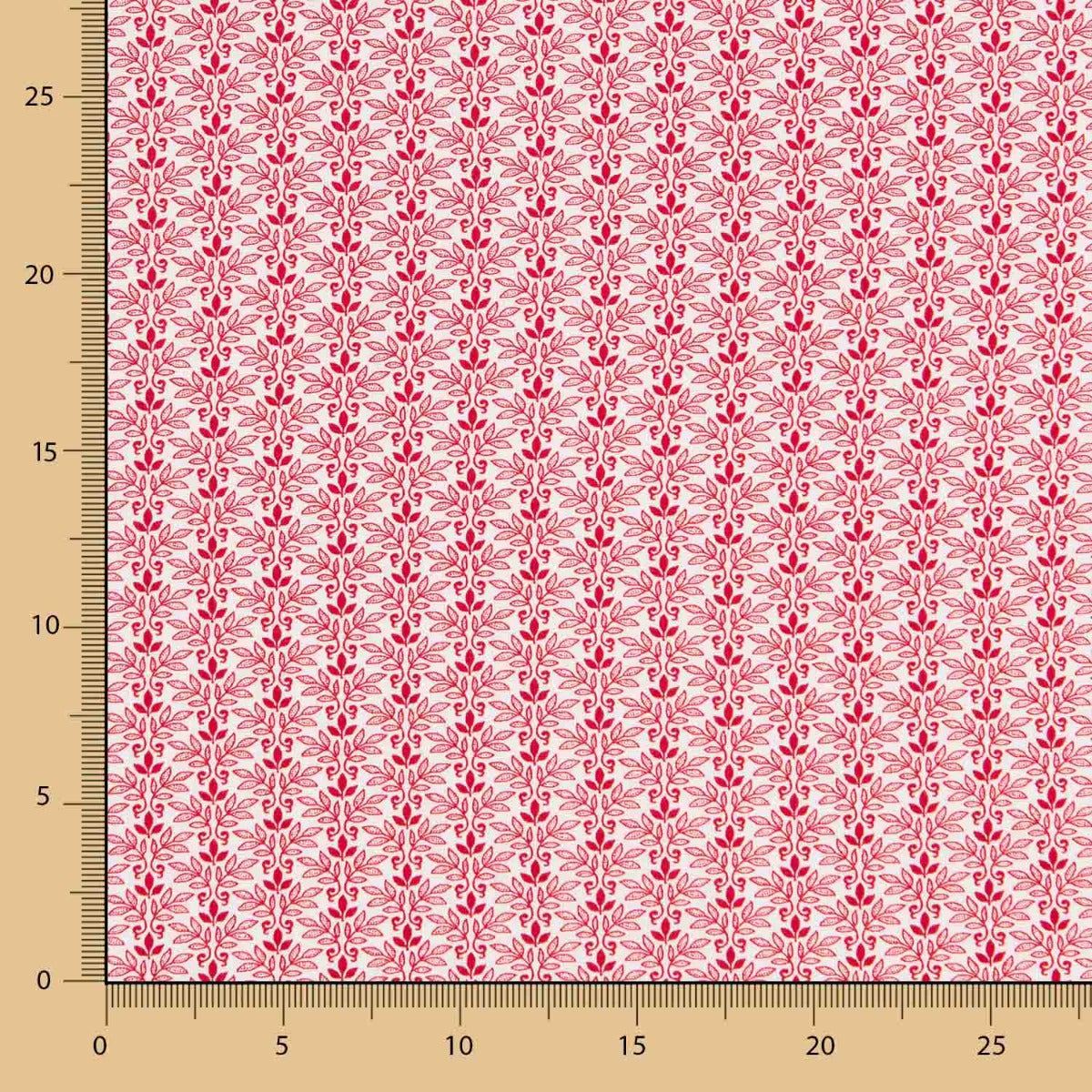 Algodón Patchwork Tri Leaf Rojo - Ribes y Casals