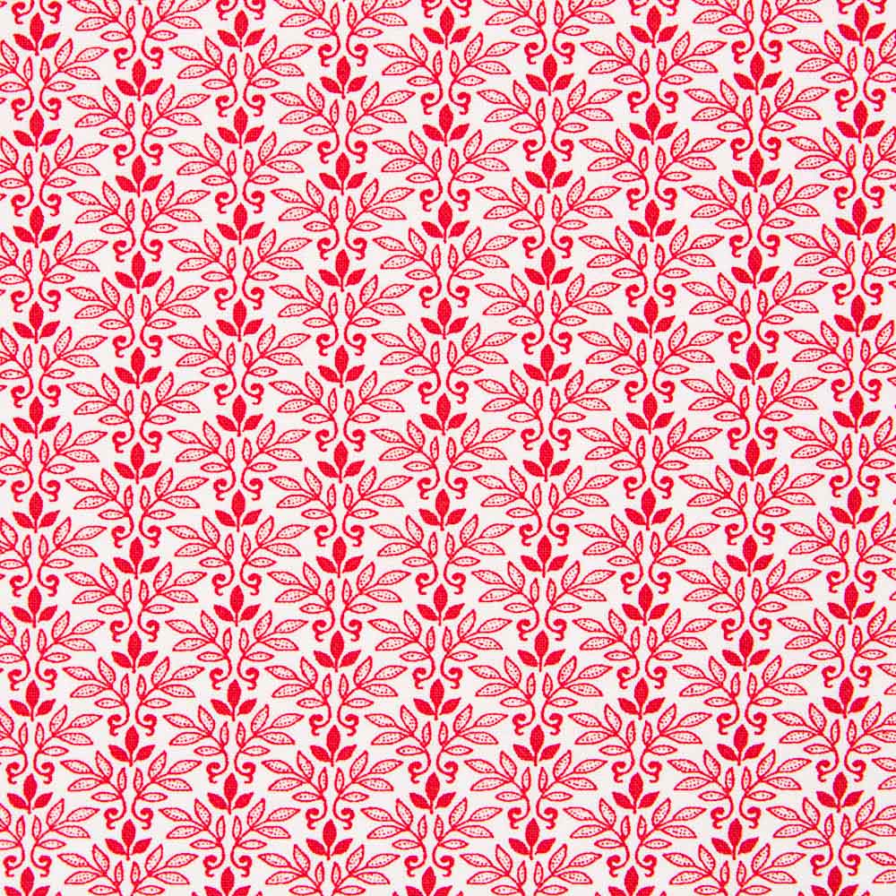 Algodón Patchwork Tri Leaf Rojo - Ribes y Casals