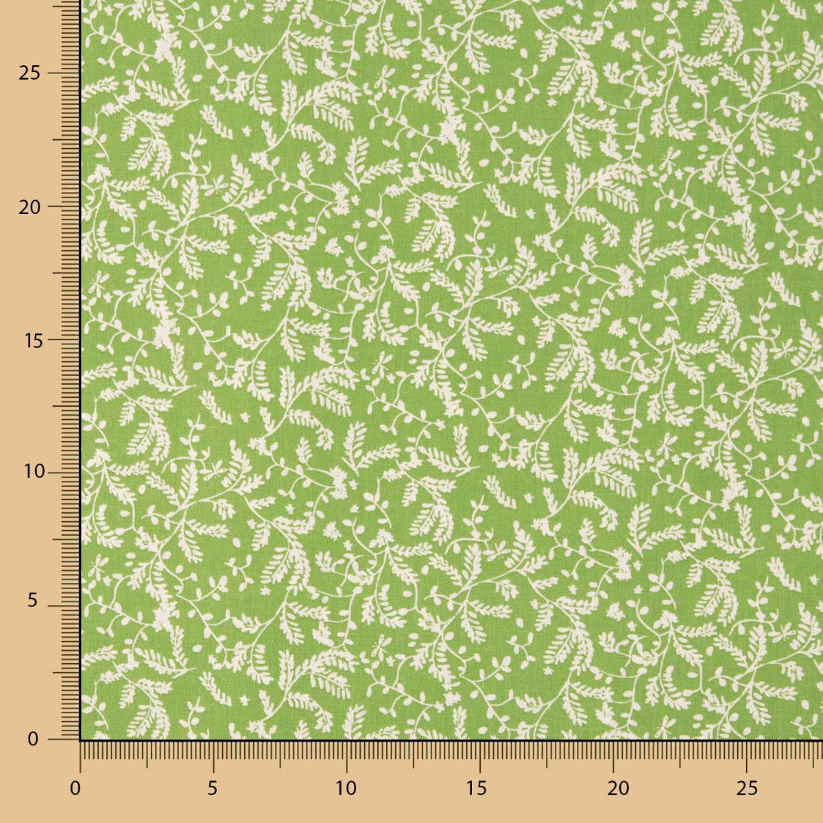 Popelín Algodón Ramas Verde - Ribes y Casals