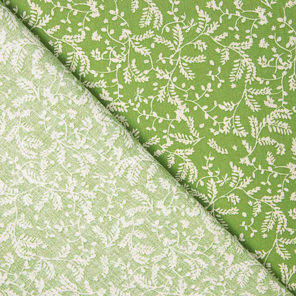 Popelín Algodón Ramas Verde - Ribes y Casals
