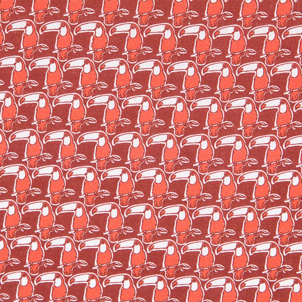 Algodón Popelín Tucán Rojo - Ribes y Casals