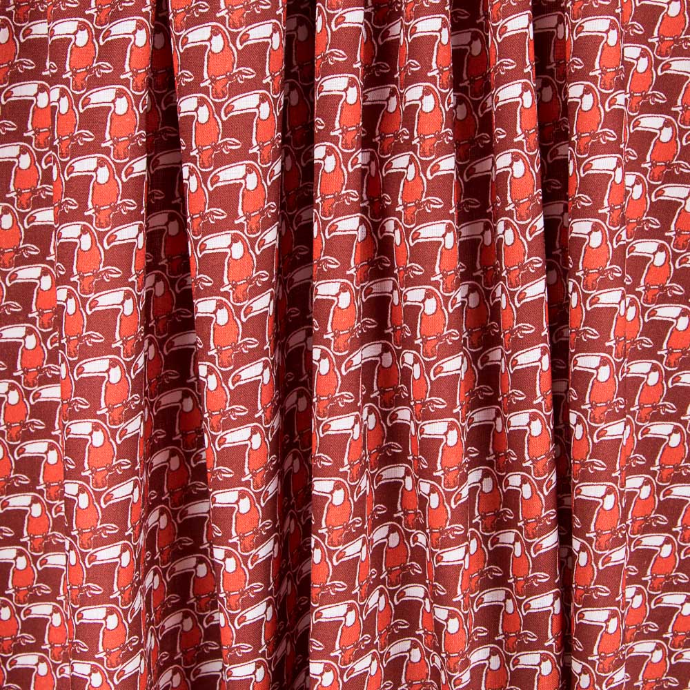 Algodón Popelín Tucán Rojo - Ribes y Casals