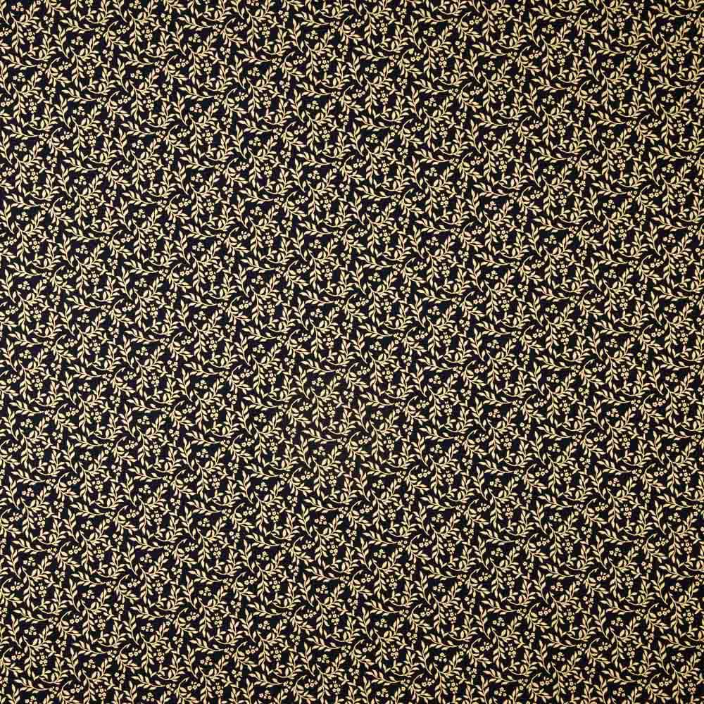 Popelín Algodón Ramas Doradas Marino - Ribes y Casals