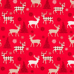 Retal Algodón Renos Rojo 80x140cm - Ribes y Casals