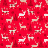 Retal Algodón Renos Rojo 80x140cm - Ribes y Casals