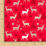 Retal Algodón Renos Rojo 80x140cm - Ribes y Casals