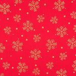 Algodón Rojo Estrella Navidad Oro - Ribes y Casals